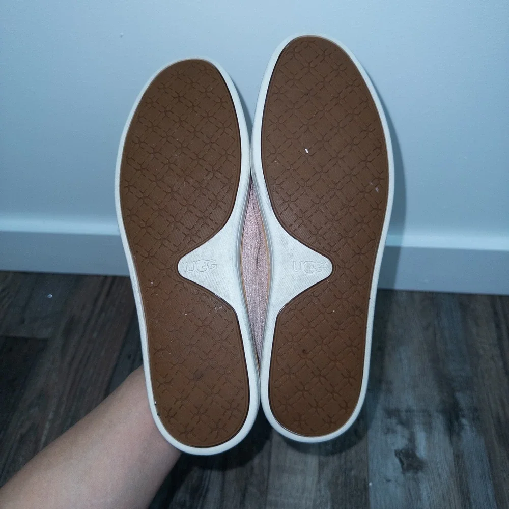 Ugg Rose Gold‎ Sammy Slip-On Ribbed Fabric Sneakers 8.5